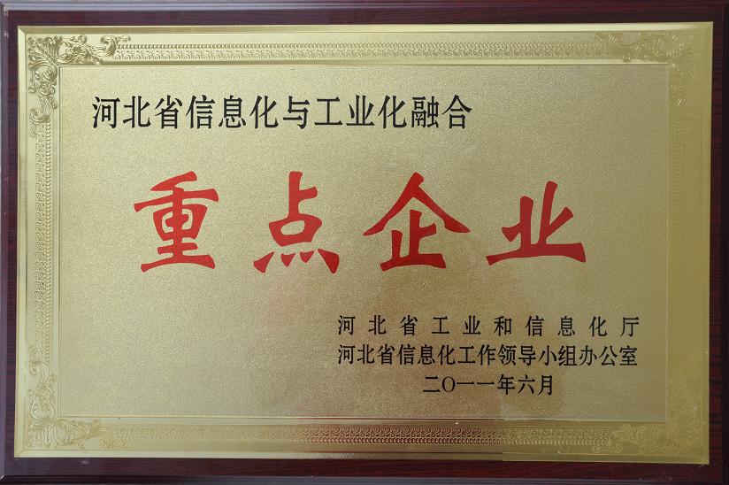 藥都制藥集團股份有限公司榮獲“河北省信息化與工業化融合重點企業”稱號